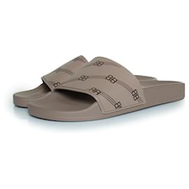 Balenciaga-Balenciaga, pool slide pride logo bb monogram-Brown