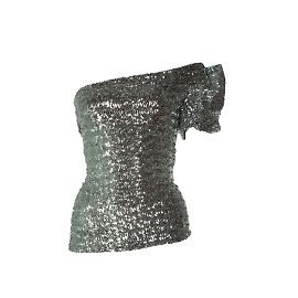 Isabel Marant, glitzerndes Top mit einem Schulterträger Silber