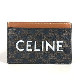 Céline CELINE Triomphe Business Card Holder Brown