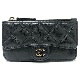 Monedero de cuero caviar Chanel Negro