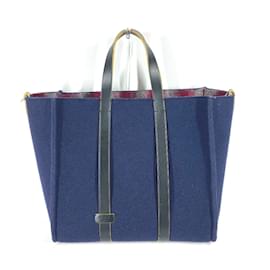 Fendi-Fendi 7VA390 Shoulder Tote Bag-Navy blue