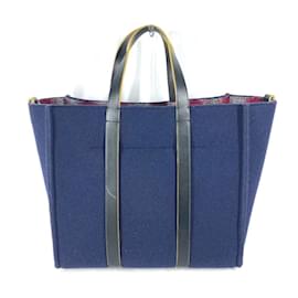 Fendi-Fendi 7VA390 Shoulder Tote Bag-Navy blue
