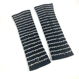 Chanel Cashmere Wool Gloves Black White
