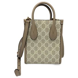 Borsa tote Gucci GG Supreme Interlocking G Beige