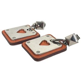 Hermès Orecchini Hermes Heart Asdukur PM Argento Arancione