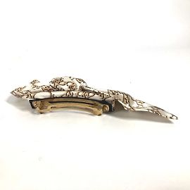 FENDI Ribbon Hair Hairpin Barrette Silk Women\'s Beige Fendi Brown Zucca Monogram Bow Hair Clip Fendi | TLC US main image 3