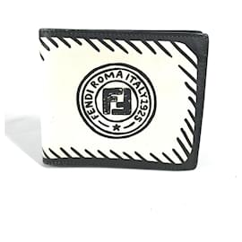 Fendi-Fendi Compact Bi-Fold Wallet-Black,White