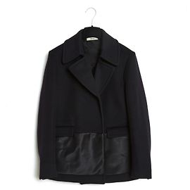Céline by Phoebe Philo PF14 Peacoat FR38 Black Pea Coat Jacket US8 Celine Black
