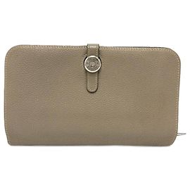 Hermès Hermes Dogon GM Long Wallet in Beige Togo Leather Beige