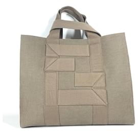 Fendi-Fendi Khaki Canvas Tote Bag-Khaki