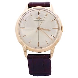 Jaeger Lecoultre watch, rose gold, leather strap. Other