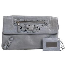 BALENCIAGA  Pochette T.  Pelle Grigio