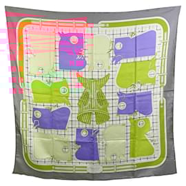 Hermès-Hermes Multicolor Silk Scarf Camails 1974 Francoise De La Perriere-Multiple colors