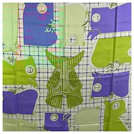 Hermès-Hermes Multicolor Silk Scarf Camails 1974 Francoise De La Perriere-Multiple colors