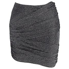 Iro Brendal Wrap-Effect Lamé Mini Skirt In Silver Nylon Grey