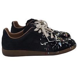 Maison Martin Margiela Tênis Paint Replica Maison Margiela em couro preto Outro
