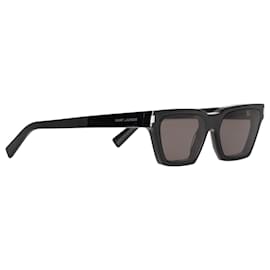 Saint Laurent-Saint Laurent SL 633 CALISTA Cat-Eye Sunglasses in Black Acetate-Black