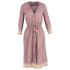 Vanessa Bruno-Vanessa Bruno Printed Gauze Midi Dress in Red Viscose-Other