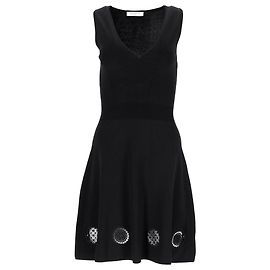 Ärmelloses Kleid aus schwarzem Polyamid mit Cut-Out-Details von Sandro Paris Schwarz
