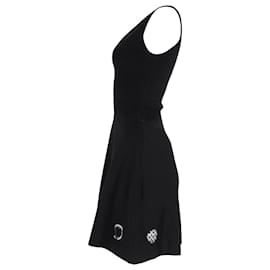 Sandro-Sandro Paris Mini Cut-Out Detail Knitted Sleeveless Dress in Black Polyamide-Black