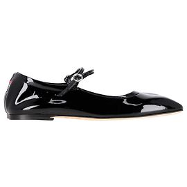 Aeyde Uma Mary Jane Pumps aus schwarzem Lackleder Schwarz