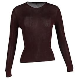 Gucci-Gucci Knitted Crewneck Long Sleeve Top in Burgundy Wool-Red,Dark red