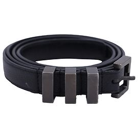Saint Laurent Paris 3 Passant Belt in Black Leather Black