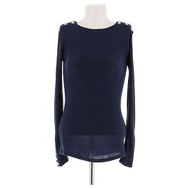 BALMAIN Strickwaren T.FR 38 Wolle Marineblau