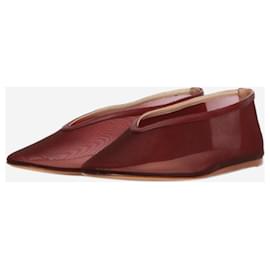 Autre Marque-Burgundy Mesh ballet flats - size EU 37-Dark red