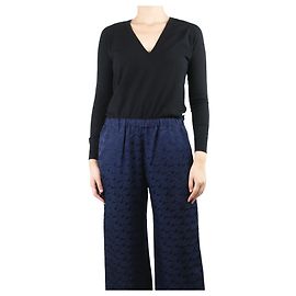 Proenza Schouler Schwarzer Wollpullover mit V-Ausschnitt - Größe S Schwarz