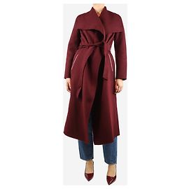 Mackage Burgundy belted wool coat - size S Dark red