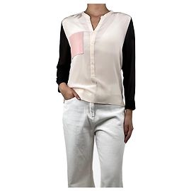 Sandro Camicia in seta color block rosa - taglia S Rosa