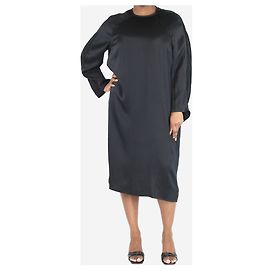 Sofie d'Hoore Robe midi en soie texturée noire - taille UK 6 Noir