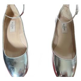 Escarpins Slingback Valentino Garavani Argentés Cuir 36 Argenté