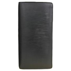 Louis Vuitton-Louis Vuitton Epi Portefeuille Brazza Bi-fold Long Wallet-Black