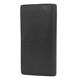 Louis Vuitton-Louis Vuitton Epi Portefeuille Brazza Bi-fold Long Wallet-Black