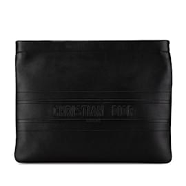 Christian Dior-Christian Dior Black Calfskin Clutch Bag-Black