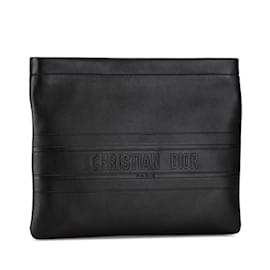 Christian Dior-Christian Dior Black Calfskin Clutch Bag-Black