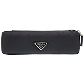 Prada-Prada Saffiano Leather Navy Pencil Case-Navy blue