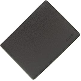 Gucci-Gucci Dark Brown Leather Bi-fold Bill Wallet-Dark brown