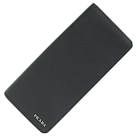 Prada-Prada Saffiano Bi-fold Long Wallet-Black