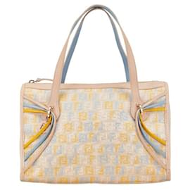 Fendi-Fendi Zucchino Handbag Tote Bag-Blue,Beige,Yellow