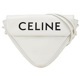 Céline-Celine Printed Triangle Shoulder Bag-White
