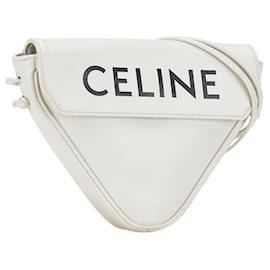 Céline-Celine Printed Triangle Shoulder Bag-White
