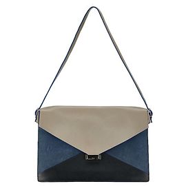 Céline Borsa a spalla Celine Diamond Clutch Grigio Blu navy