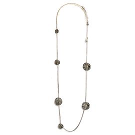 Chanel PE16 Collier Sautoir SS16 Silbermünzen CC String Halskette Silber