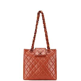 Chanel-Chanel Matelasse Coco Mark Shoulder Bag-Brown,Orange