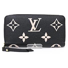 Louis Vuitton-Louis Vuitton Zippy Wallet in Bicolor Monogram Empreinte Leather-Black,Beige