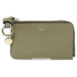 Monedero de cuero texturizado Chloé Verde