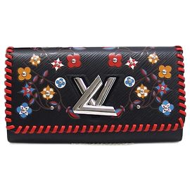 Cartera Larga Bi-fold Twist Epi Louis Vuitton Negro Roja Multicolor